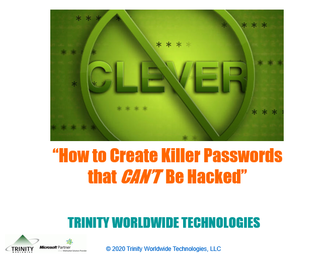 How to Create Killer Passwords – Video Presentation