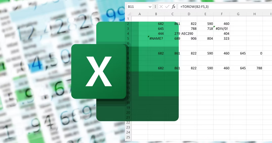 Using The TOCOL And TOROW Functions In Excel